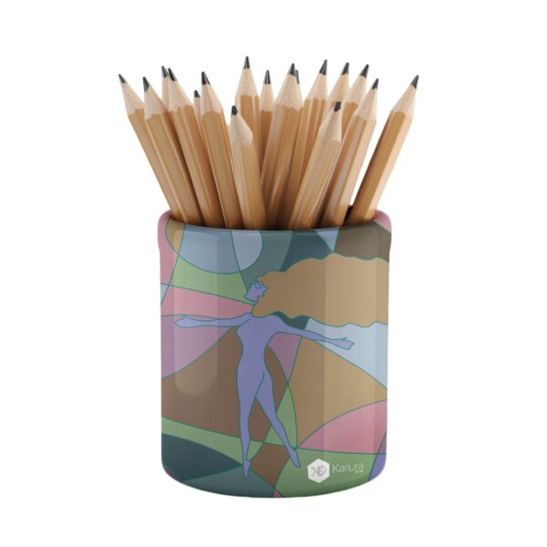 Bote Lapices Ceramico - Vidriera Mujer Verde