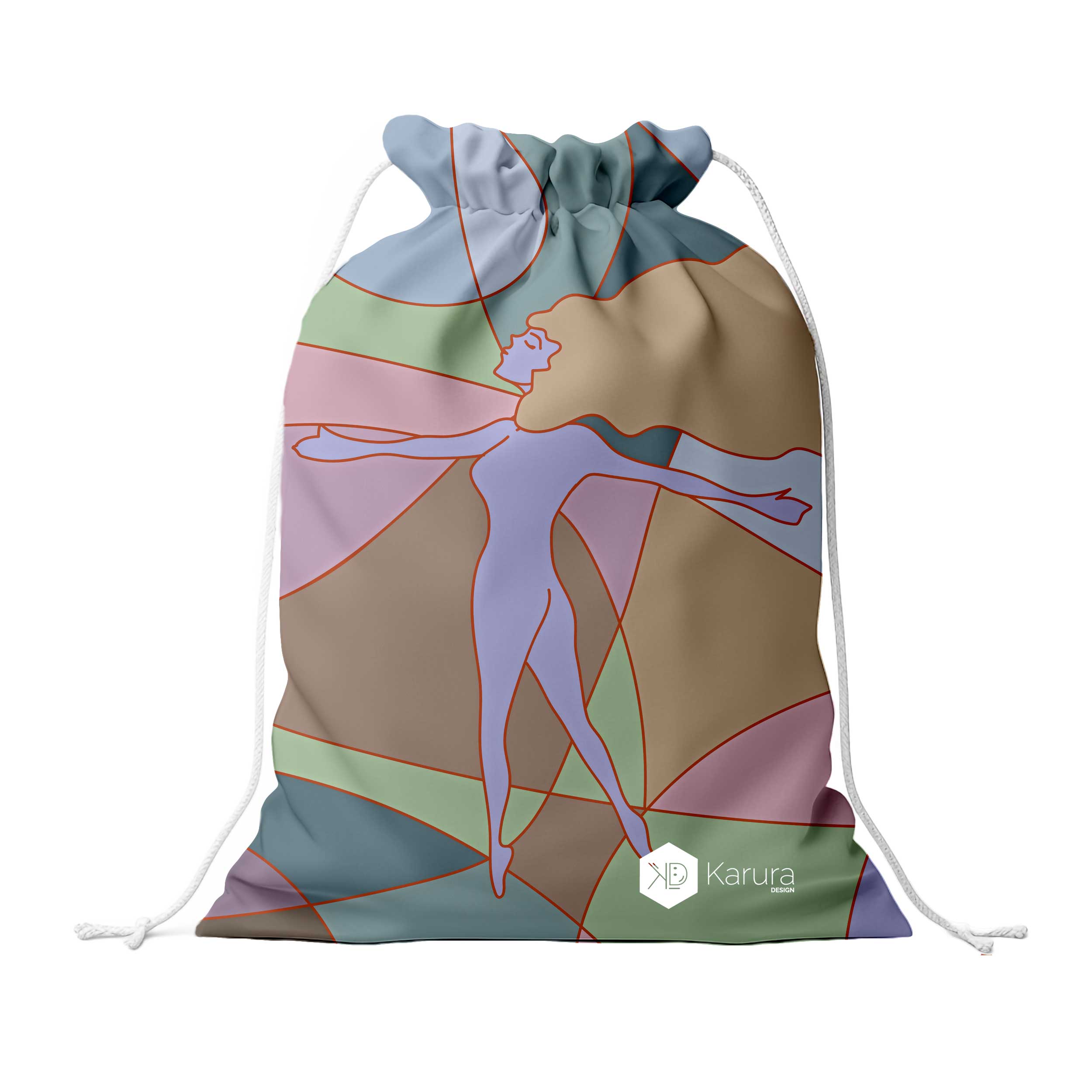 Mochila Saco - Vidriera Mujer - Contorno Rojo